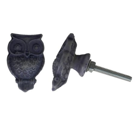 Grey Big Owl Knob