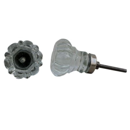 Pillar Glass Flower Shape Knobs