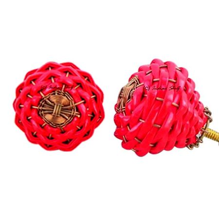 Red Rexine Wire Knobs