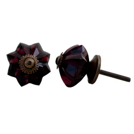 Purple Small Melon Glass Knob