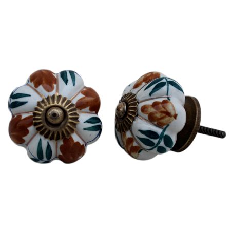 Caramel Plant Ceramic Melon Knob