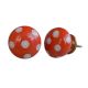 Orange White Polka Dots Flat Knob