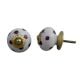 White Cherry Dot Ceramic Dresser Knob