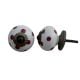 White Cherry Dot Ceramic Dresser Knob