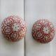 Red Embossing Flower Knob