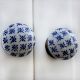 Blue Floral Flat Knob