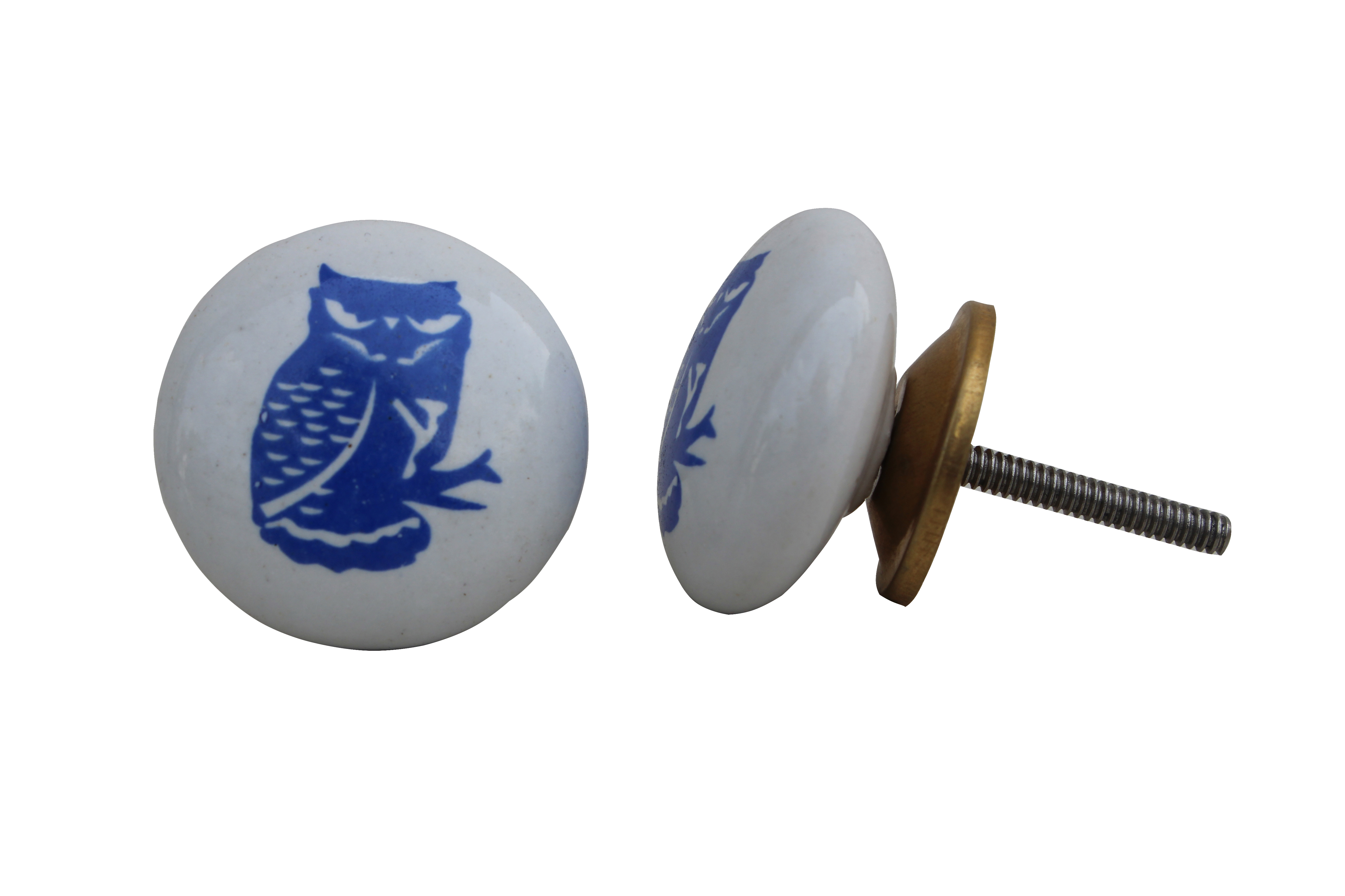 Blue Owl Flat Kids Drawer Knob