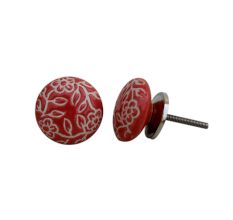 Pastel Red Etched Knob