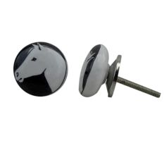 White Horse Face Ceramic Knob