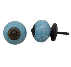 Turquoise Flower Knob (1)