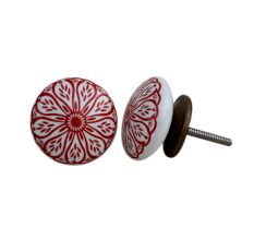 Red Daisy Flat Knob