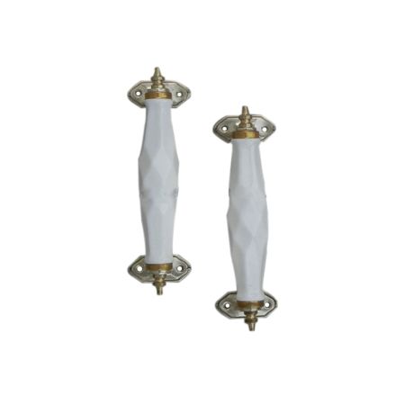 White Cut Ceramic Dresser Handles