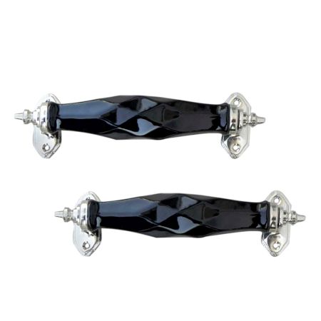 Black Cut Ceramic Dresser Handles