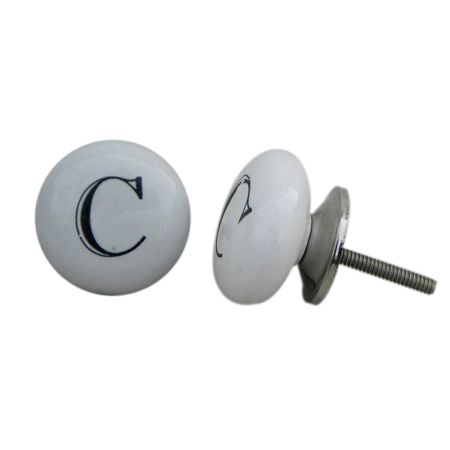 C Flat Alphabet Ceramic Cupboard Knob
