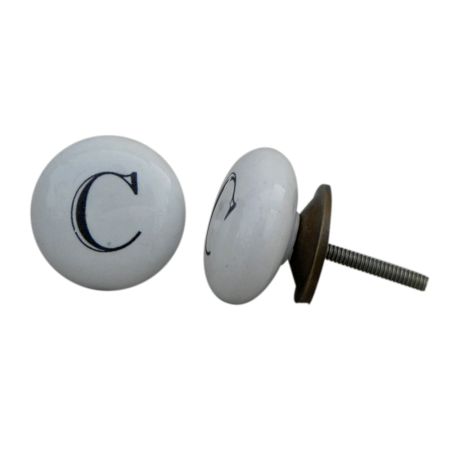 C Flat Alphabet Ceramic Cupboard Knob