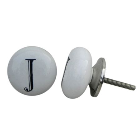 J Alphabet Ceramic Drawer Knob