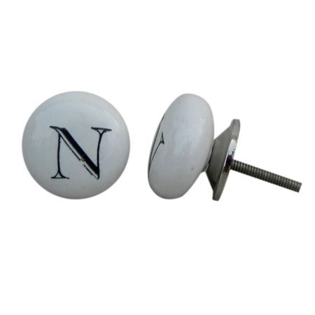 N Alphabet Ceramic Furniture Knob