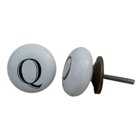 Q Alphabet Ceramic Wardrobe Drawer Knob