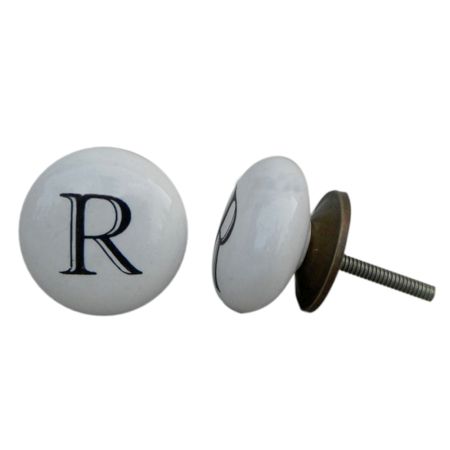 R Alphabet Ceramic Wardrobe Knob