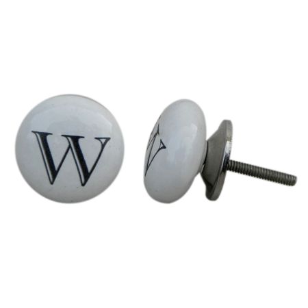 W Alphabet Ceramic Cabinet Drawer Knob