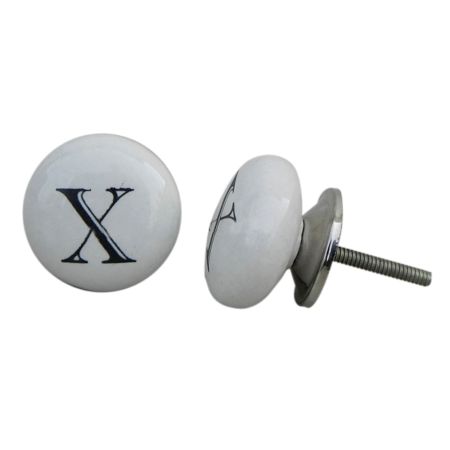 X  Alphabet Ceramic Cabinet Knob