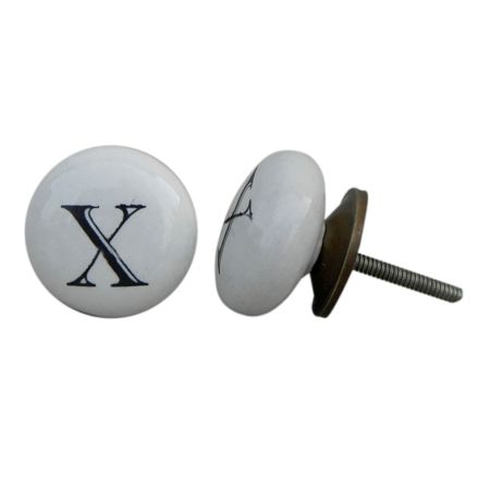 X  Alphabet Ceramic Cabinet Knob