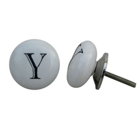 Y Alphabet Ceramic Dresser Drawer Knob