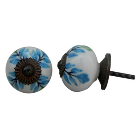 Turquoise Leaf Knob (1)