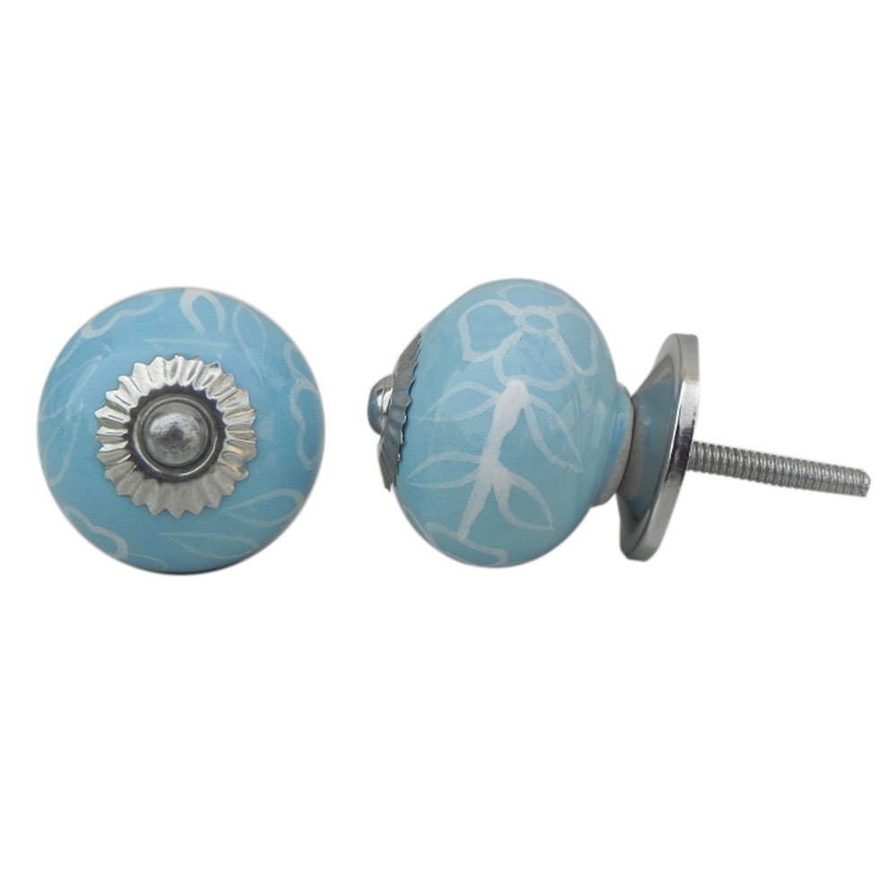 Turquoise Flower Knob (1)