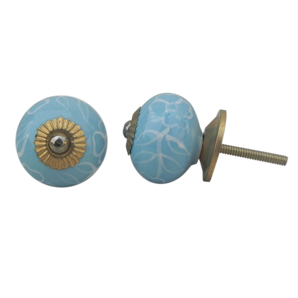 Turquoise Flower Knob (1)