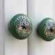 Pea Green Strewn Flat Knob