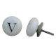 V Alphabet Ceramic Dresser Knob