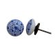 Blue Floral Flat Knob