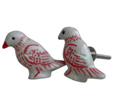 Red Feather Bird Knob