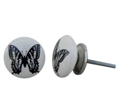 Black Butterfly Painted Knob