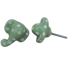 Green Elephant Face Kids Knob