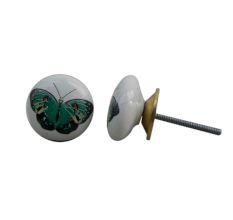 Green Butterfly Kids Knob