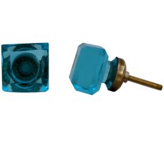 Turquoise Square Glass Knobs