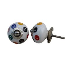 Mixed Polka Dot Ceramic Drawer Knob