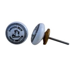 White Morning Brew Ceramic Knob