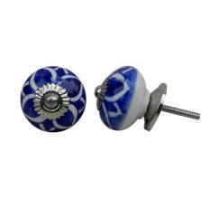 Navy Blue Flower Knob (1)