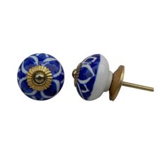 Navy Blue Flower Knob (1)