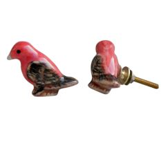 Vermilion Flycatcher Ceramic Bird Knob