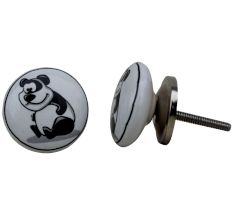 Panda Flat Kids Ceramic Knob