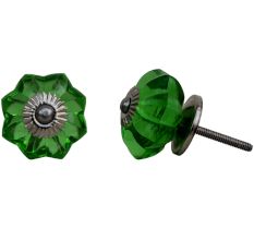 Green Glass Knob, Small