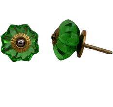 Green Glass Knob, Small
