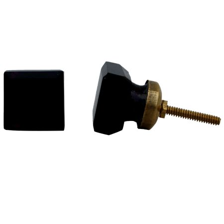 Dark Red Square Glass Cabinet Knobs Small