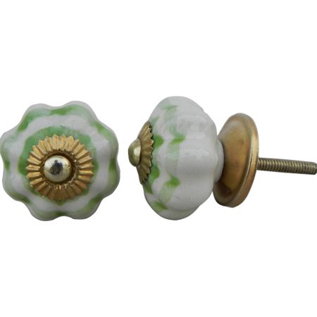 Cream Green Medium Knob
