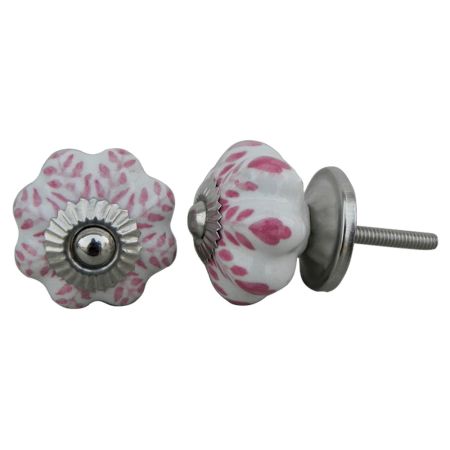 Pink Leaf Medium Knob