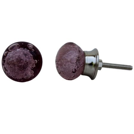 Purple Bubble Glass Drawer Knobs